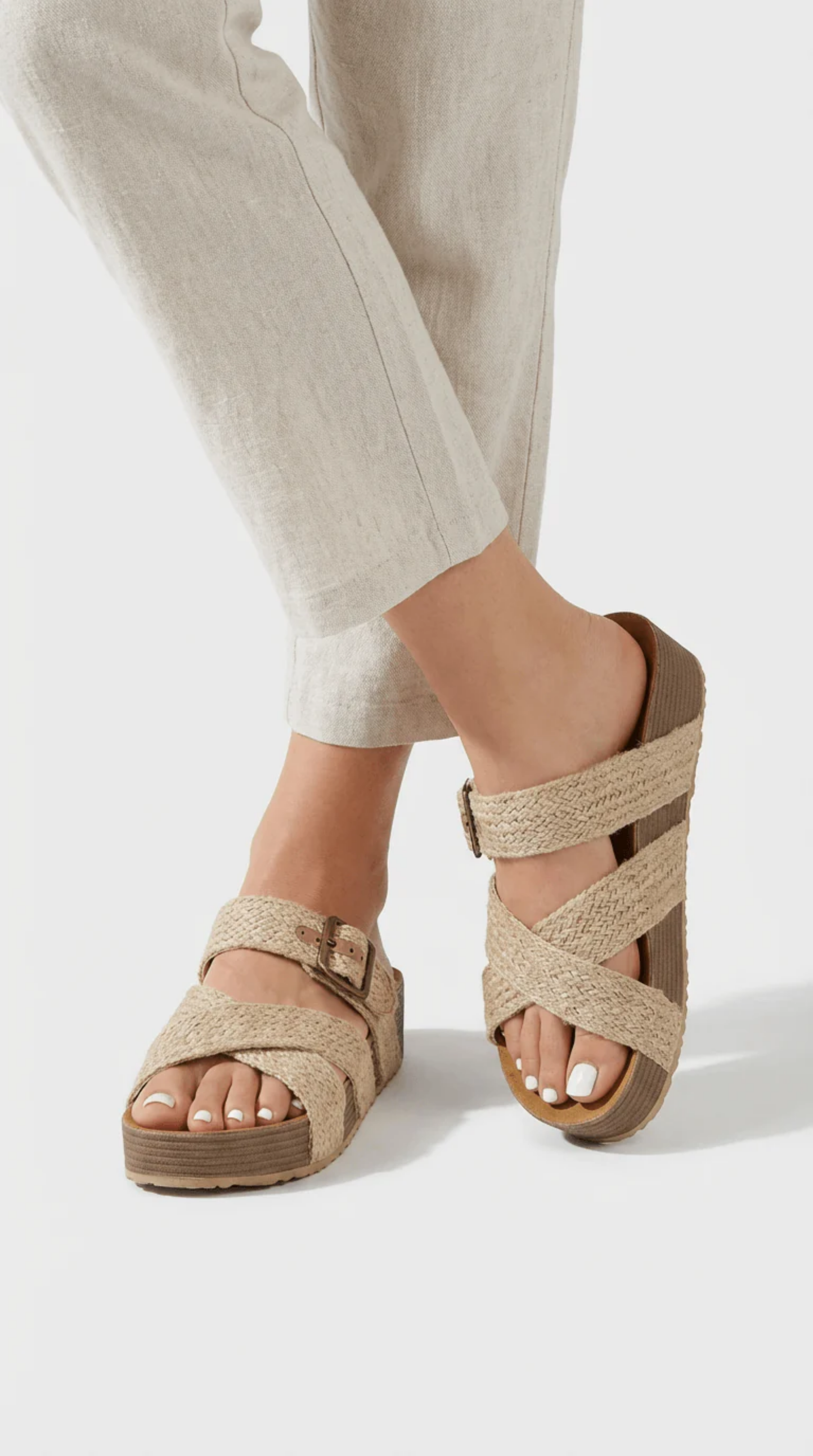 Braided Cross-Strap Platform Sandals Women – Open Toe & Cushioned Sole, Boho Patio Summer Canada
