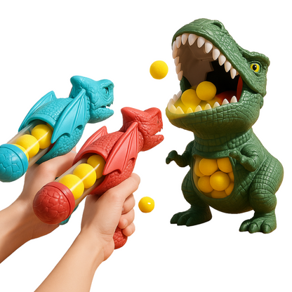 Two dinosaur blaster set with foam balls and target