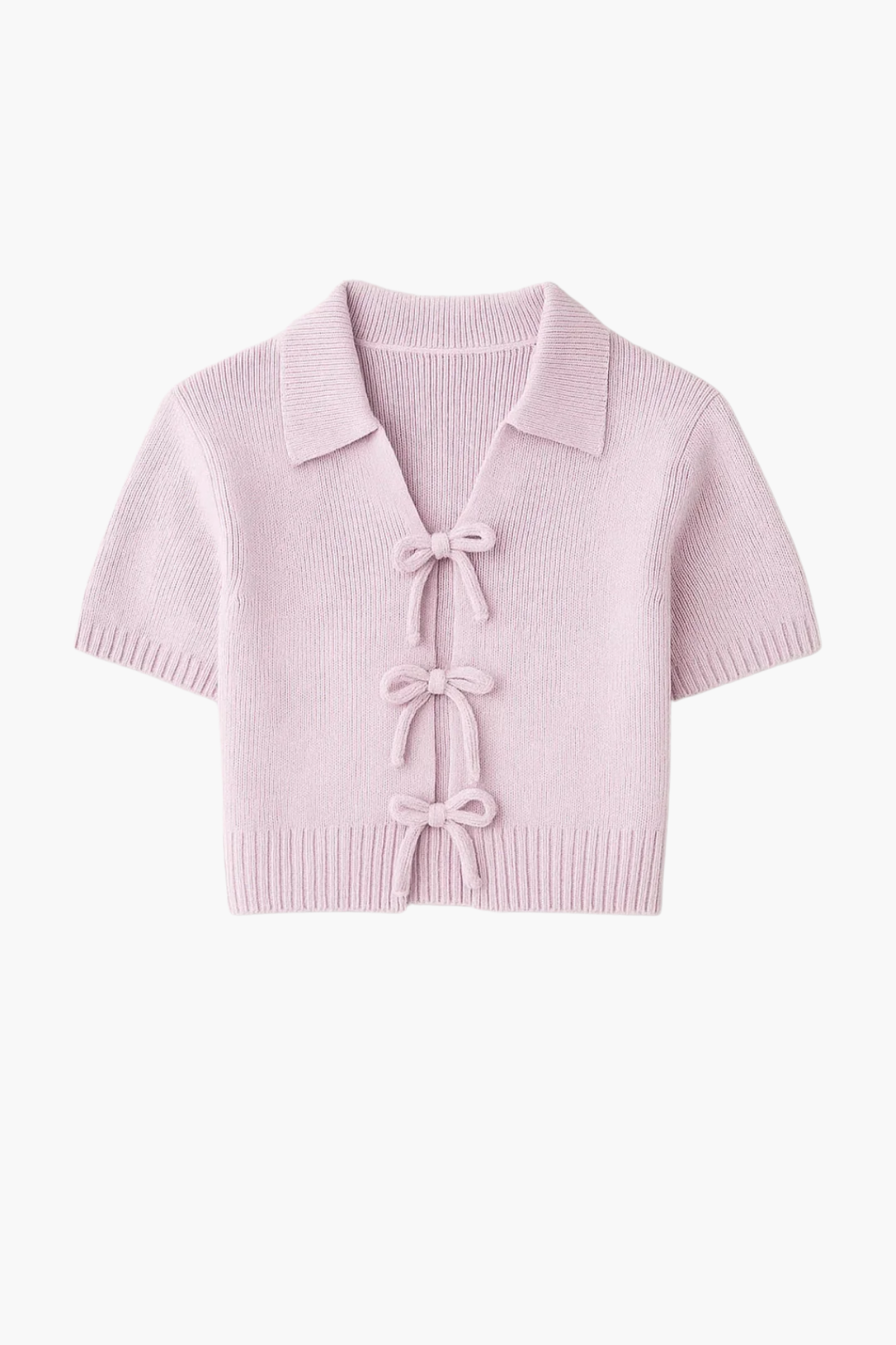 Cropped Bow Cardigan Women – Ribbed Knit & Front Bow Ties, Casual Chic Everyday