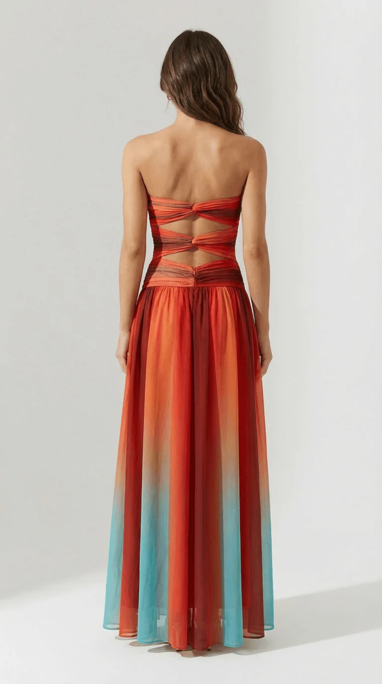 Gradient Maxi Dress Women – Ombre Cut-Out & Figure-Flattering Silhouette, Cocktail Beach Evening