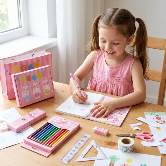 School supplies gift set contents overview