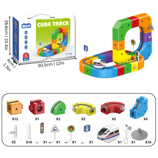 81 piece magnetic train track set