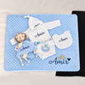 Personalised 6-Piece Newborn Baby Gift Set with Embroidered Name