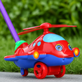 Push-Along Aeroplane Toddler Walker Toy with Bell & Spinning Propeller