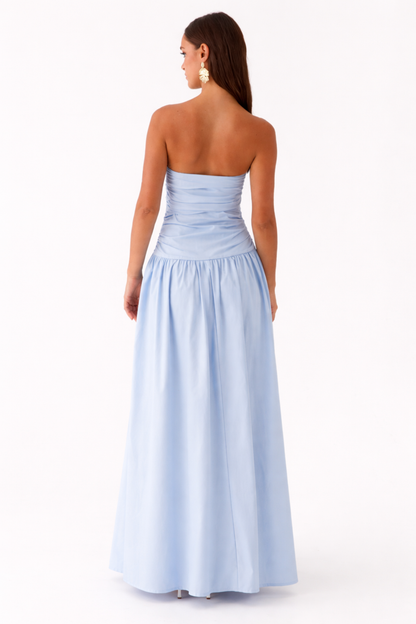 Strapless Maxi Dress Women – Fitted Bodice & Flowy Skirt, Summer Wedding Guest Formal
