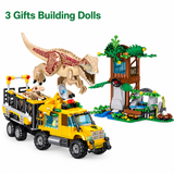 Light-Up T-Rex Dinosaur Building Block Set - 582pc Capture Truck & Tower thumbnail 3