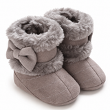 Baby Fleece Bow Boots, Soft Warm Winter Crib Shoes thumbnail 3