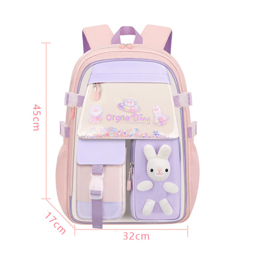 Pink kids school backpack large
