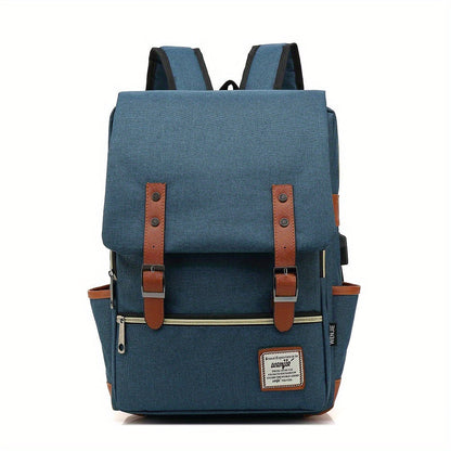 Unisex waterproof laptop backpack in dark blue