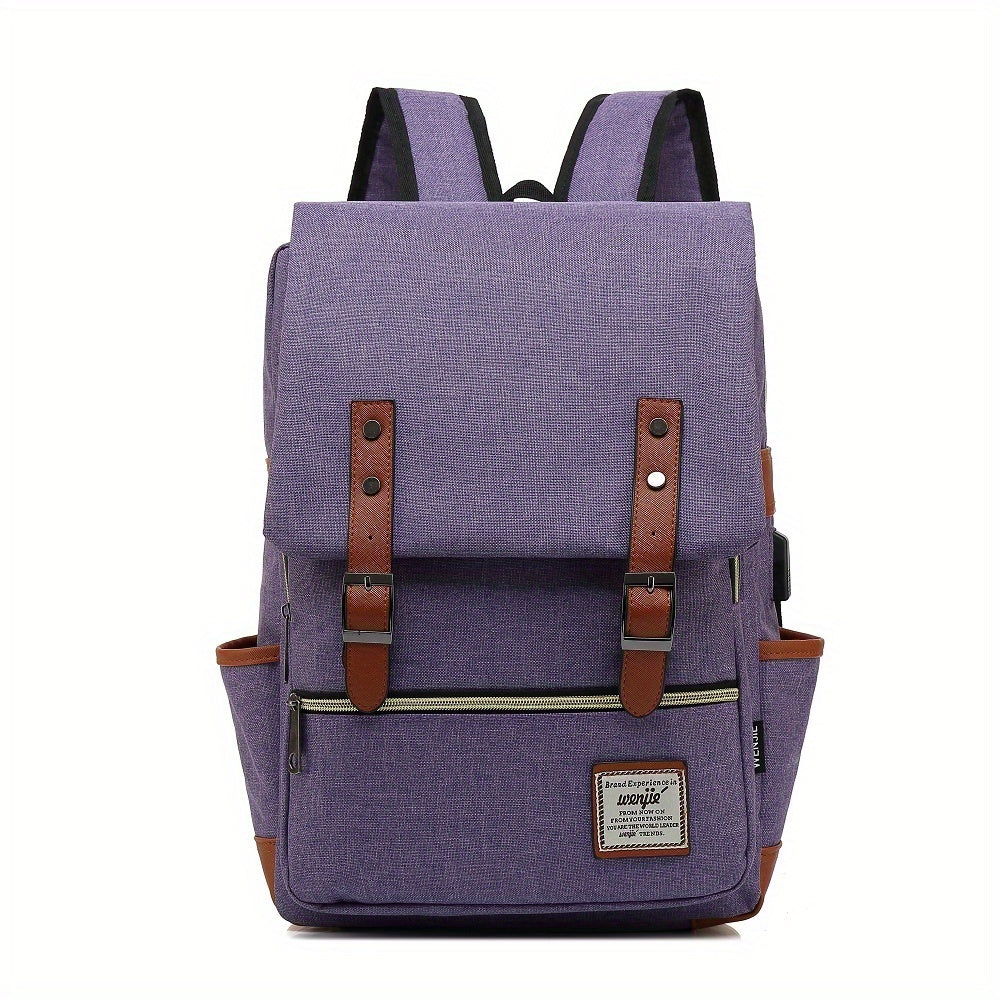 Unisex waterproof laptop backpack in purple