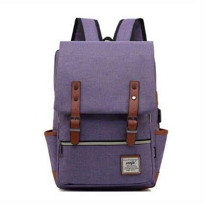Unisex waterproof laptop backpack in purple