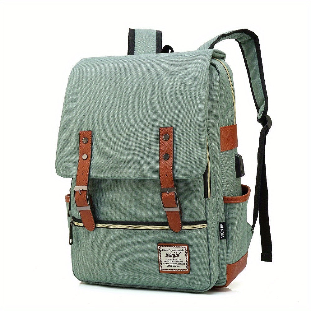 Unisex waterproof laptop backpack in green