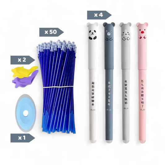 Erasable gel pens with cute animal tops