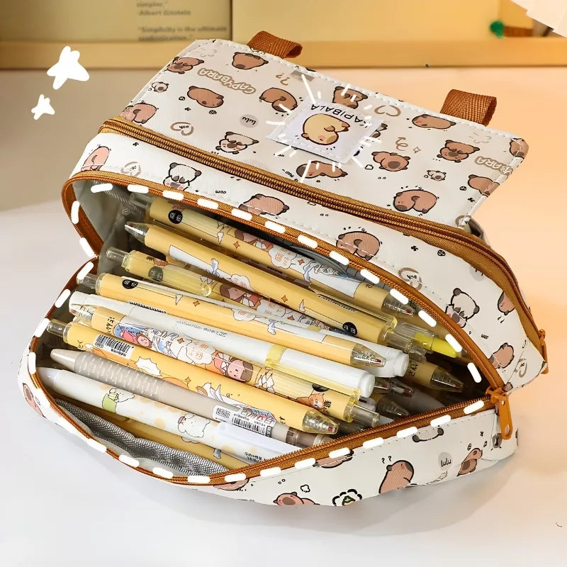 Capybara pencil case interior compartments