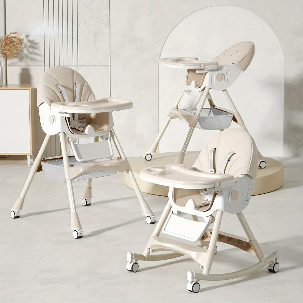 FeediMate 4-in-1 Convertible Baby High Chair with Tray & 5-Point Harness