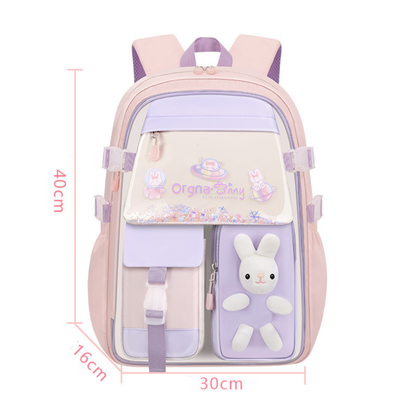 Pink kids school backpack small
