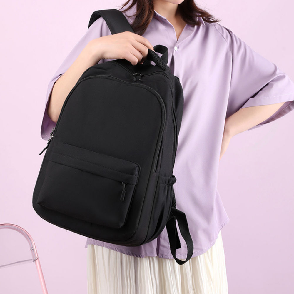 Black laptop backpack detail