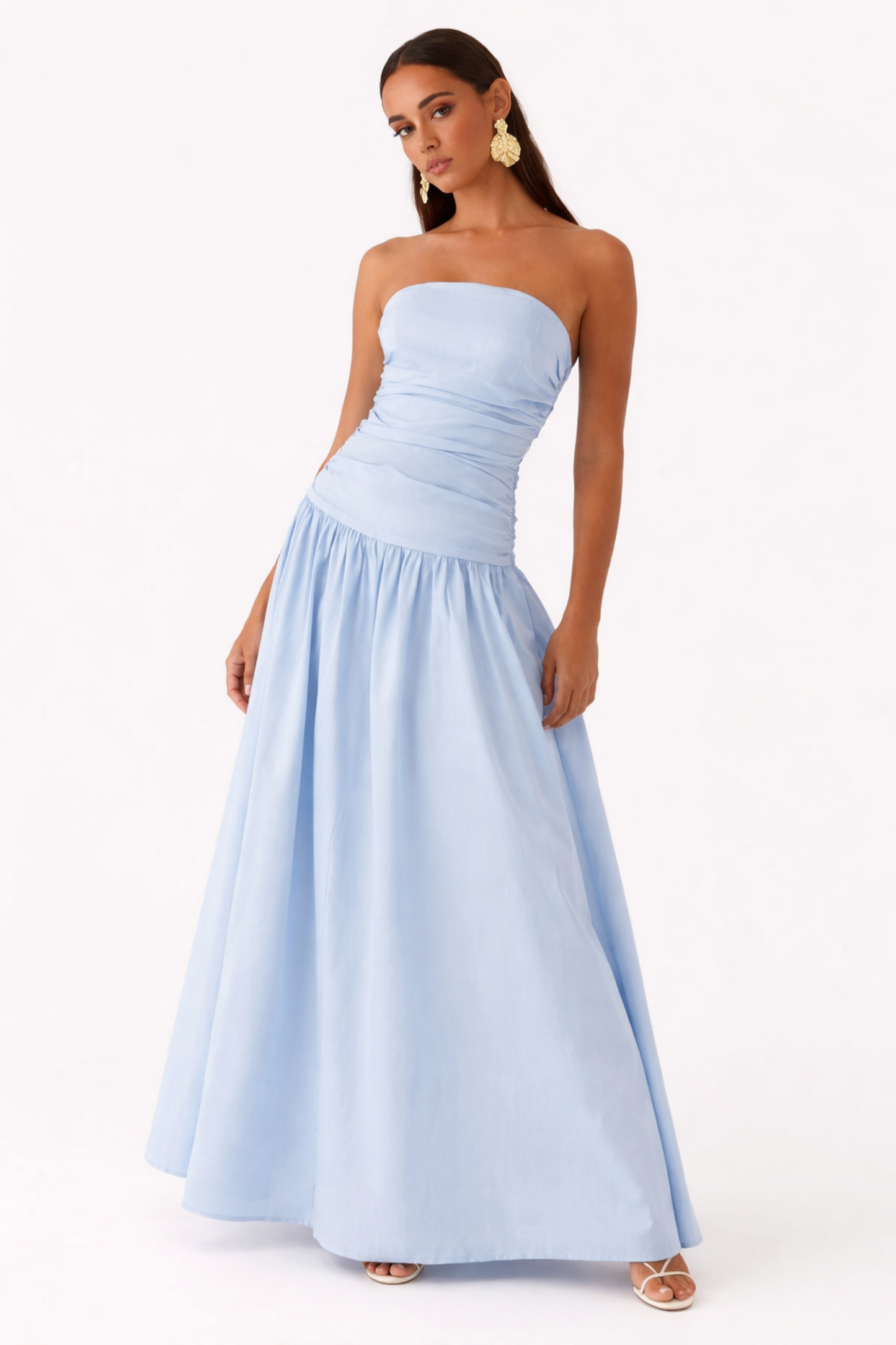 Strapless Maxi Dress Women – Fitted Bodice & Flowy Skirt, Summer Wedding Guest Formal