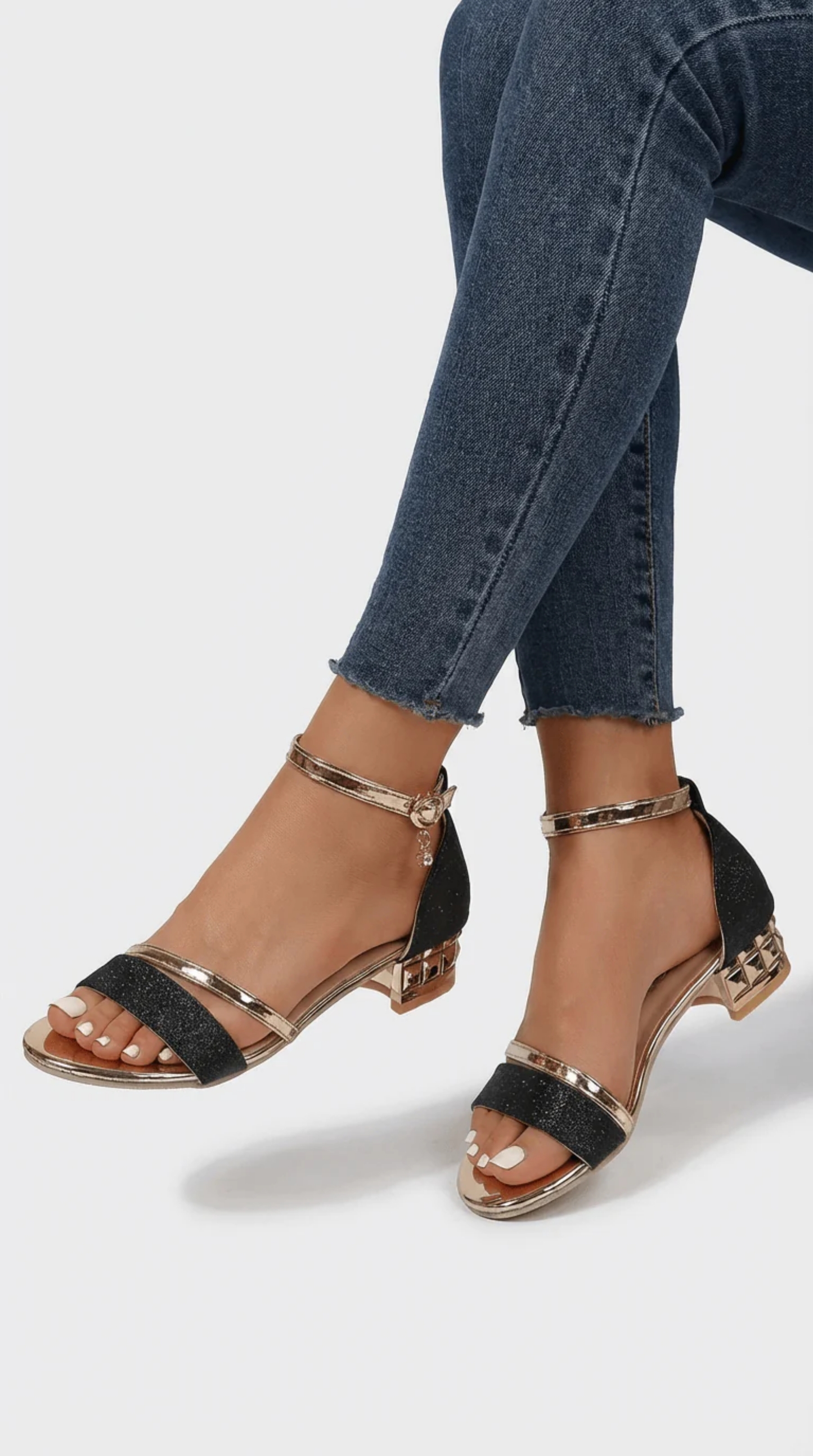Block Heel Sandals Women – Ankle Strap & Cushioned Footbed, Patio Season Elegant Everyday