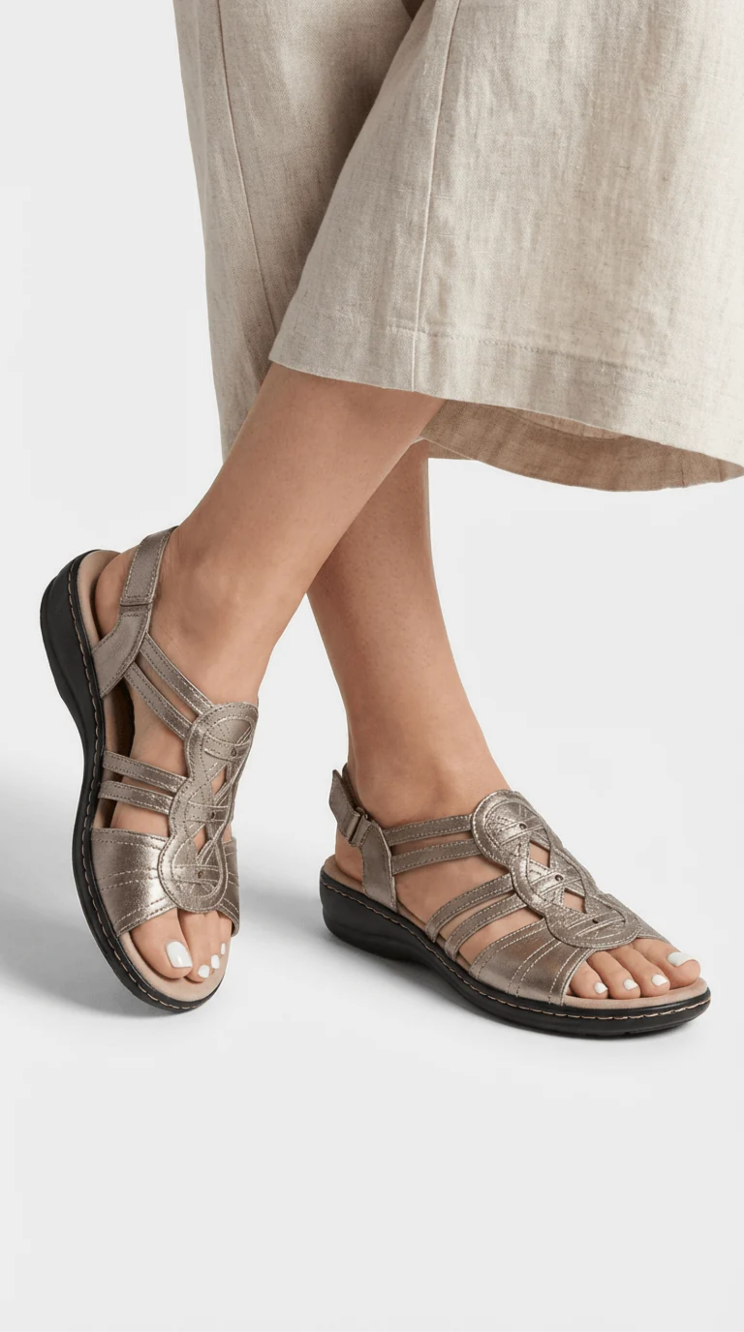 Cut-Out Comfort Sandals Women – Breathable Upper & Elevated Sole, Patio Season Everyday Summer