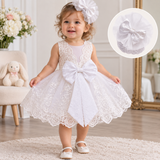 Baby Girl Lace Party Dress with Big Bow - Sizes 3-24 Months thumbnail 4