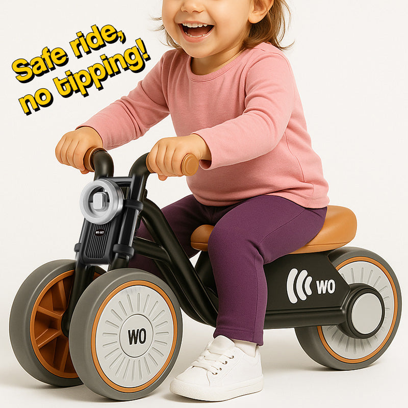Kids balance bike motorbike style, black knight colour