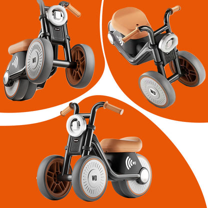 Kids balance bike child riding outdoors