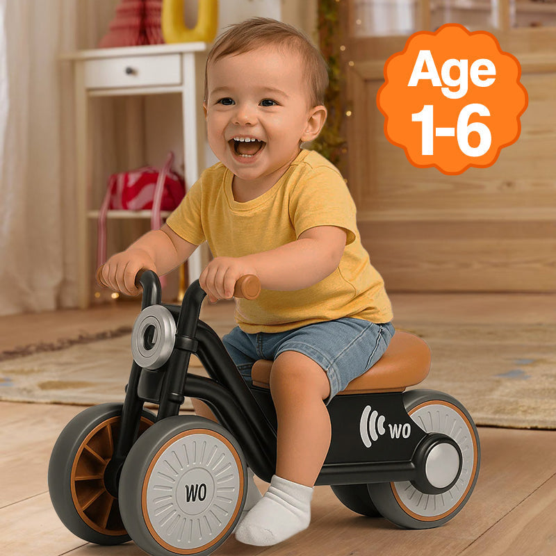 Kids balance bike side view showing handlebars and seat