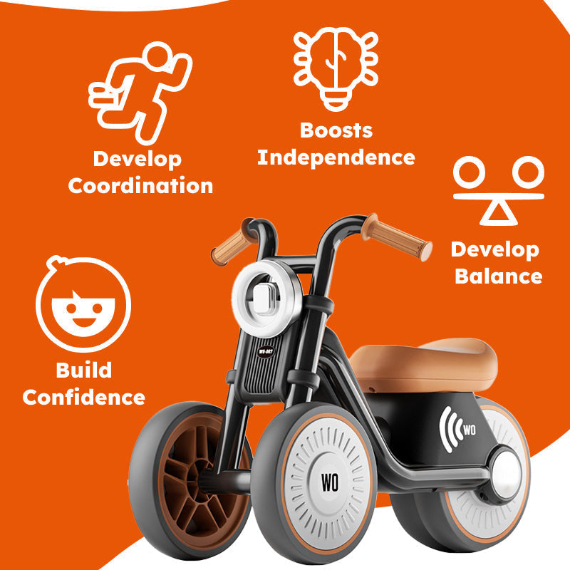 Kids balance bike rear wheel detail