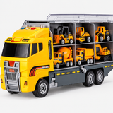 Diecast Container Truck Carrier Set with 6 Alloy Vehicles thumbnail 4