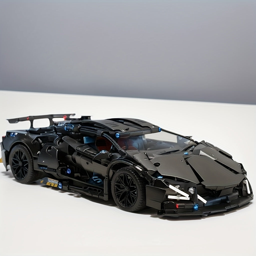 Black supercar building set finished model