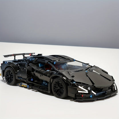 Black supercar building set finished model