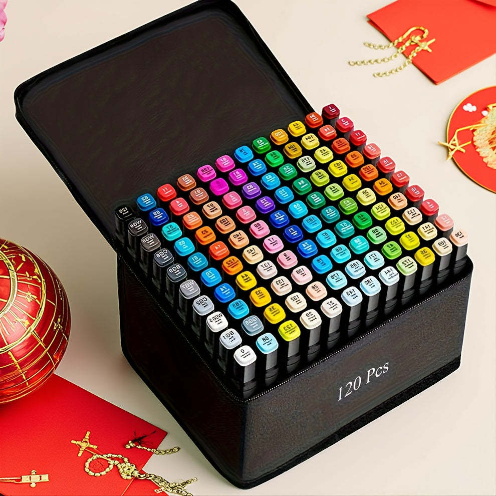 Dual-tip marker set 120 colours