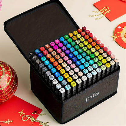 Dual-tip marker set 120 colours