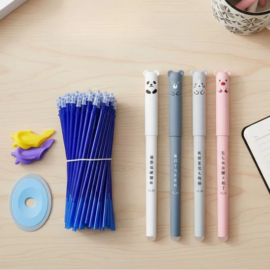 Erasable gel pen set with refills