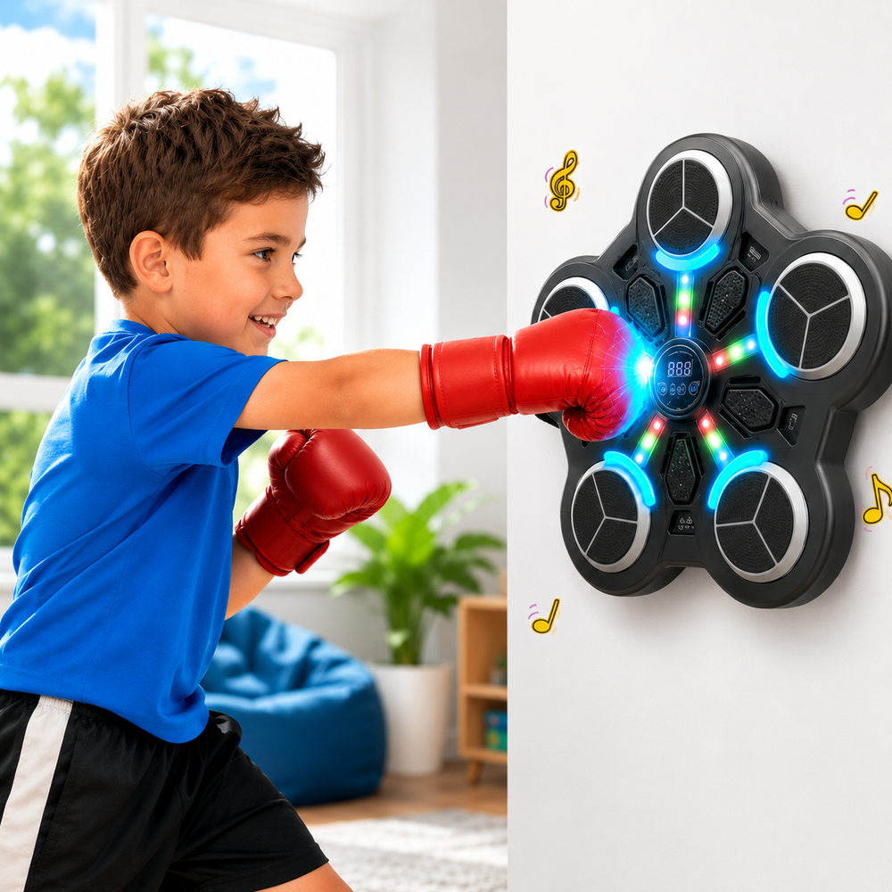 Bluetooth Boxing Trainer Wall Target with Music & LED Lights