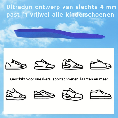 Shoe insole for kids, thickness and comfort view