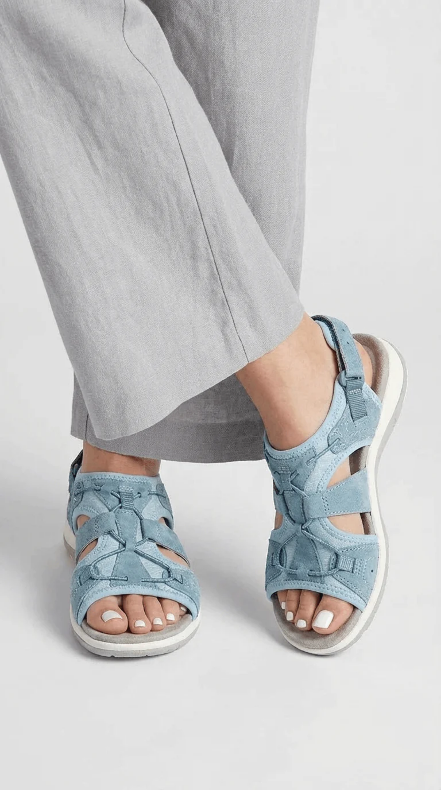Flat Sandal Women – Cross-Strap Multi-Strap & Cushioned Sole, Patio Season Everyday Summer