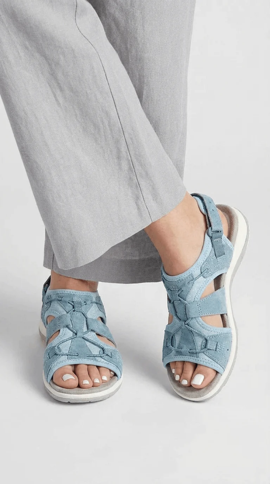 Flat Sandal Women – Cross-Strap Multi-Strap & Cushioned Sole, Patio Season Everyday Summer
