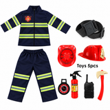Kids Firefighter Cosplay Costume Set with Helmet & Accessories thumbnail 5