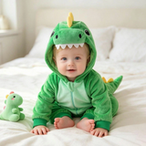 Baby Dinosaur Hooded Onesie, Cotton Costume Romper miniatura 3