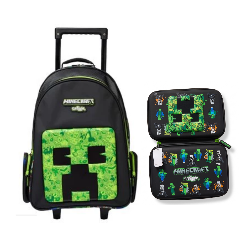 Kids trolley backpack with pencil case bundle