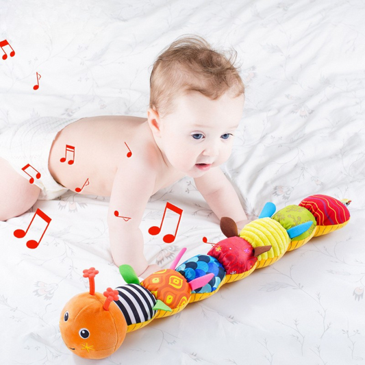 Baby caterpillar sensory toy orange