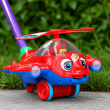 Push-Along Aeroplane Toddler Walker Toy with Bell & Spinning Propeller thumbnail 5