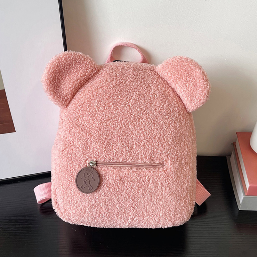Pink teddy bear kids backpack