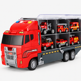Diecast Container Truck Carrier Set with 6 Alloy Vehicles thumbnail 2