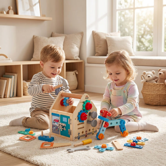 Montessori wooden tool house toy
