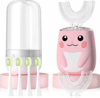 Kids Sonic Electric Toothbrush Set | 360° U-Shape + Case