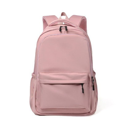 Pink kids laptop backpack front view