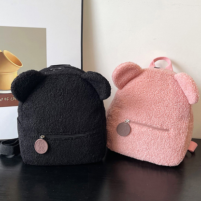 Teddy backpack detail with bear ears
